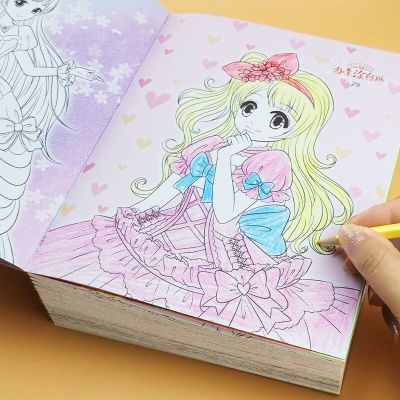 23New 6Books Princess Coloring Book For Kids Girls Primary School Students Graffiti Drawing Book For 3-10 Years Old