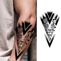 New Arrival 1pc Animal Lion Wolf Men Snake Waterproof Temporary Tattoos Fake Stickers Arm Sleeves Cool Art Washable Painting