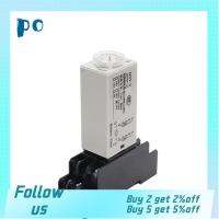 H3Y PO6222525พลาสติก DC12V-2ตัวตั้งเวลาหน่วงเวลาซ็อกเก็ตฐานอะลูมิเนียมขาว DPDT 8-Pin แบบพกพาสีดำรีเลย์เวลาขนาดเล็ก