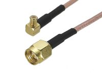 ▲▬▪ 1Pcs RG316 SMA Male plug to MCX Male Plug Right angle Connector RF Coaxial Jumper Pigtail Cable For Radio Antenna 4inch 10M