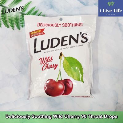 ลูกอม รสเชอร์รี่ ชุ่มคอ Deliciously Soothing Wild Cherry 90 Throat Drops - Ludens