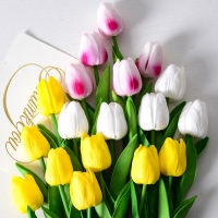 TheFloristFlower[ดอกทิวลิปประดิษฐ์]1ชิ้น ดอกไม้ประดิษฐ์34 ซม.สําหรับตกแต่งงานแต่งงาน ดอกไม้ปลอม ดอกทิวลิปปลอม ดอกทิวลิปสีขาว ดอกไม้แต่งห้องTulip