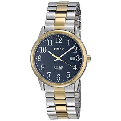 Timex Easy Reader Date Expansion Band 38mm Watch Two-Tone/Blue