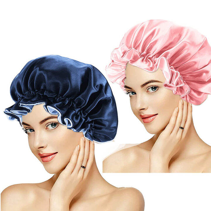 SAWU Adjustable Sleep Cap Afro Night Cap Satin Cap for Women Sleeping