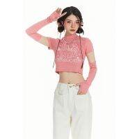 Spring is American shoulder pink angel short T-shirt sleeve Style Formal Print Sleeves Sweet Spicy Top Slim-fit Slimmer Look T818z