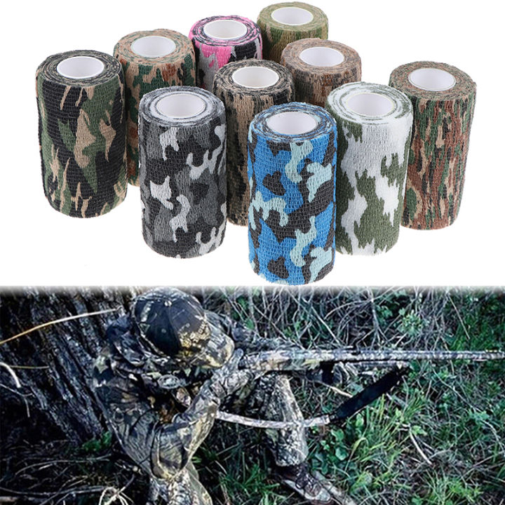 guliang630976-1pc-outdoor-camo-ปืนล่าสัตว์-camping-camouflage-stealth-duct-tape-wrap-10cm-4-5m