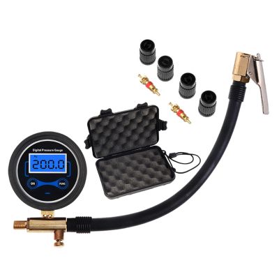 Digital Car Air Tire Inflator Digital Pressure Gauge with Air Chuck &amp; Hose Tire Pressure Gauge Tool for Car Car Jy18 21