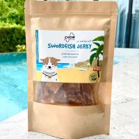 Chowpetfoods ขนมสุนัข: SWORDFISH JERKY 100 g ซอร์ดฟิชเจอร์กี้ ขนมเคี้ยวสุนัข ขนมลูกสุนัข 3+ เดือน