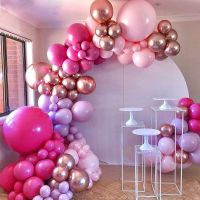 「 ANN Hardware 」 Hot Pink BalloonArch KitStickers ChromeGold Latex Balloons For Birthday Wedding Baby Shower Decoration