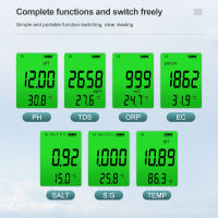 7 In 1ดิจิตอล ORP PH TDS EC Meter ความเค็ม SG อุณหภูมิทดสอบการนำน้ำกรองความบริสุทธิ์ปากกาที่มีแสงไฟ