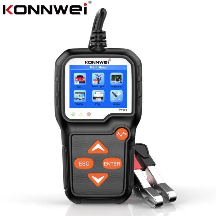 KONNWEI KW650 Car Motorcycle Battery Tester 12V 6V Battery System