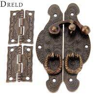 ❈۩ 3Pcs/set Furniture Fittings Antique Bronze Cabinet Hinges w/Jewelry Wooden Box Case Toggle Hasp Latch Furniture Vintage Hardware