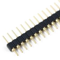 10pcs 2.54mm Pitch Gold Plated Male 40P 1x40 Round Pin Header Strip Hole Single Row Straight Socket Connector