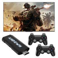 คอนโซลเกม4K 60fps เอาต์พุตที่รองรับ HDMI คอนโซลมือถือ Plug And Play วิดีโอเกมติดกับคอนลเลอร์ไร้สาย2.4G คู่