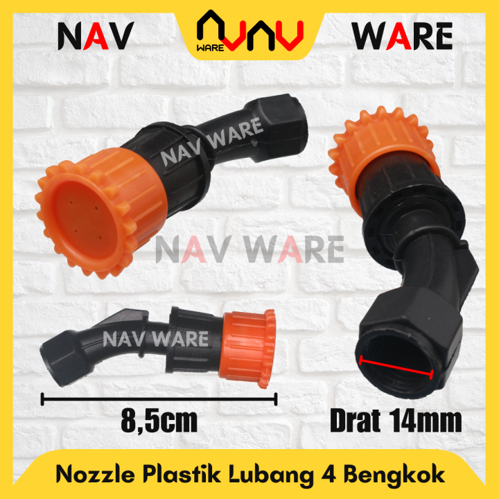 Nozzle Plastik Bunga 4 Lubang Bengkok Drat Dalam M14 14mm / Mata ...