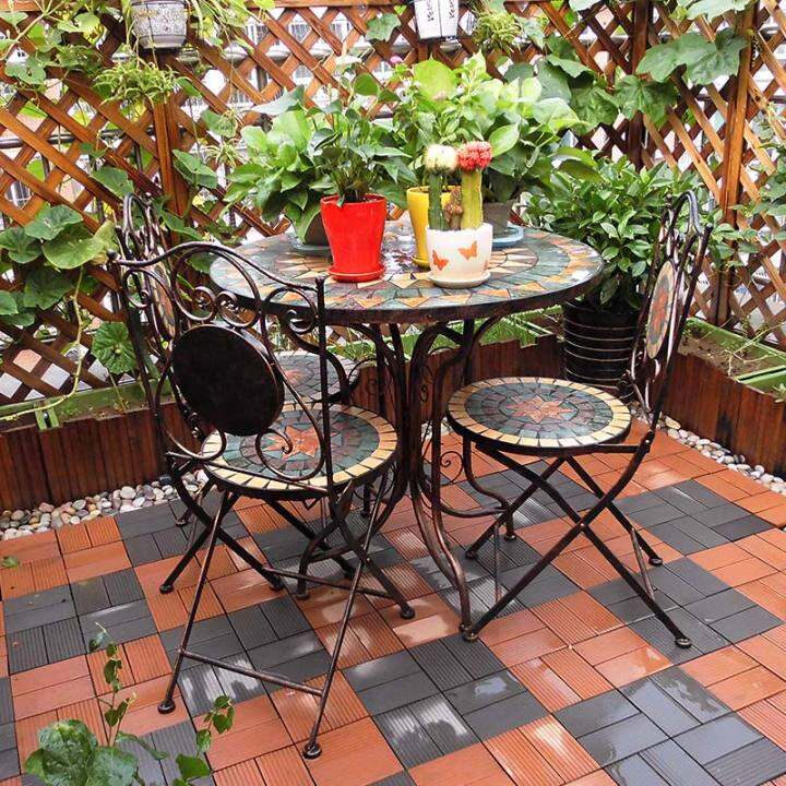 Outdoor balcony table and chair set of three leisure coffee shop