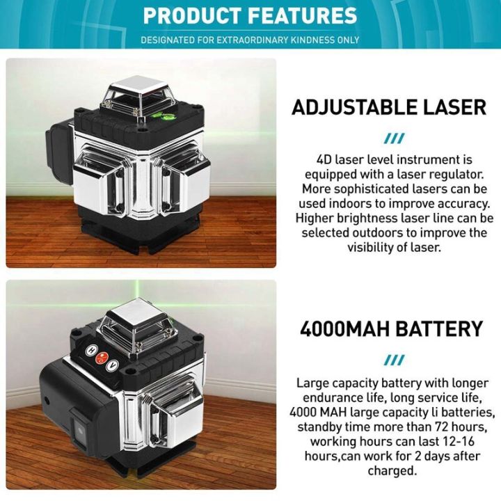 ปลั๊กเสียบแบบยุโรป360ปรับระดับเลเซอร์ได้เองระดับเลเซอร์แนวตั้ง16-4d-ระบบแนวนอน