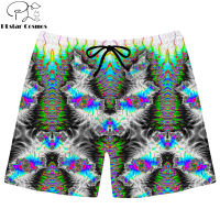 Trippy Tie-dye 3D Printed Mens Shorts Uni Streetwear Elastic Waist Shorts Summer Beach Harajuku Casual Shorts DK-4