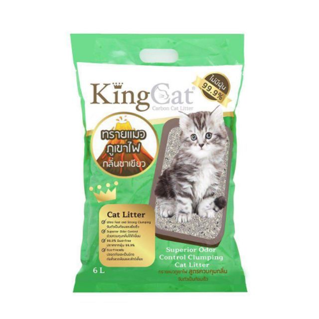 ส่งฟรี-king-cat-คิงส์แคท-ทรายแมวภูเขาไฟ-6-ลิตรx4ถุง