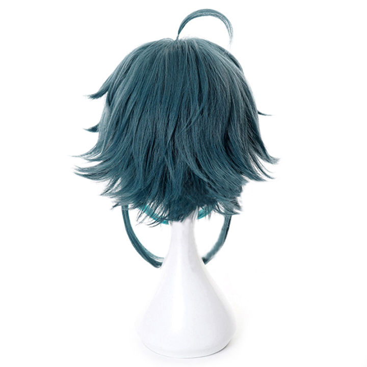 shipiaoya-aniem-genshin-impact-xiao-40cm-green-mixed-cosplay-wig-braided-synthetic-hair