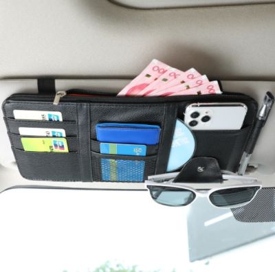 Card holder car ที่เสียบบัตรรถ ที่เสียบบัตร ที่เก็บของในรถ ที่เก็บบัตร atm ในรถ glasses holder ที่เก็บของติดช่องบังแดด  ที่เสียบแว่นตา มี 4 สี