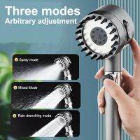 High-pressure Shower Head 3-mode Adjustable Spray with Massage Brush Filter Rain Shower Faucet Bathroom Accessories