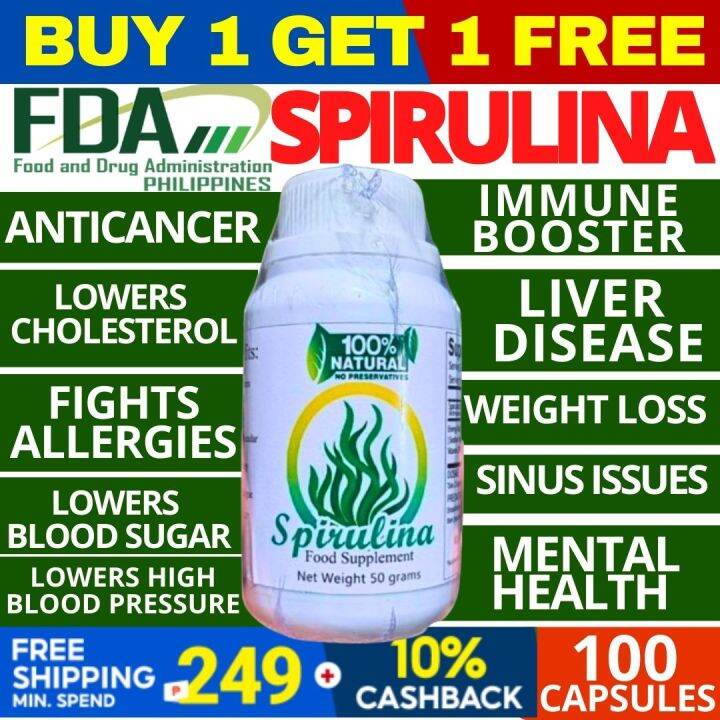 ORIGINAL SPIRULINA CAPSULE 100pcs ORIGINAL 100 500mg Pure Natural