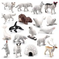 18Pcs จำลอง Arctic Animal Action Figure Polar Bear Seal Wolf Miniature เครื่องประดับสำหรับของขวัญเด็ก