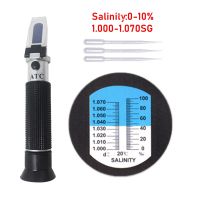 Salinity Refractometer 0-10% 1.000-1.070SG Optical Salinity Meter Salometer for Seawater Marine Aquaculture Food Salt Tester