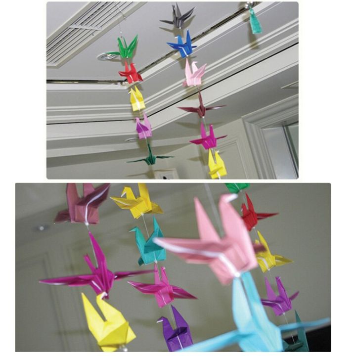 เครนถุงกระดาษทำมือสีทึบกระดาษสำหรับพับโอริงามิสำหรับเด็กงานฝีมือกระดาษตกแต่งสติกเกอร์-amp-ฉลาก50สี-แพ็ค
