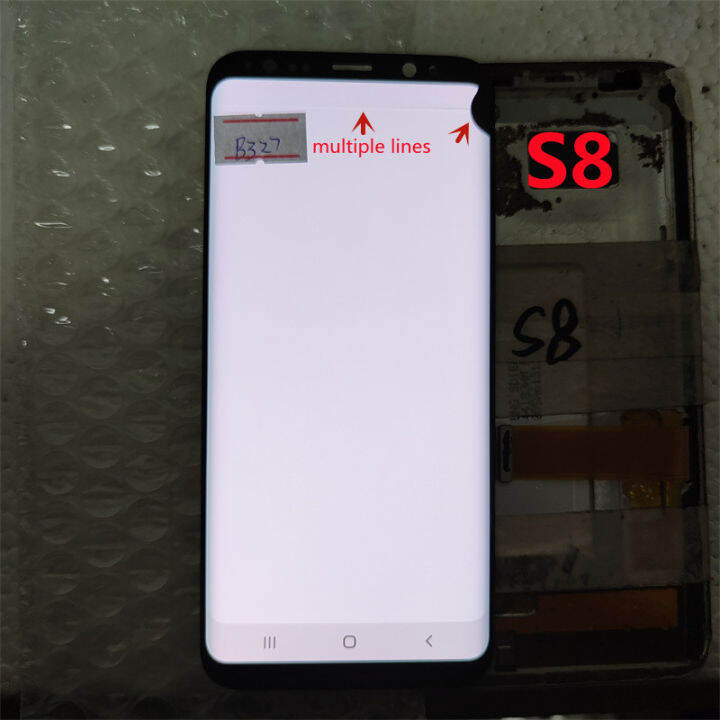 จอ-lcd-สำหรับ-samsung-galaxy-s8-amoled-ของแท้-g950-s8-g950f-จอแสดงผล-lcd-แบบสัมผัสหน้าจอแปลงเป็นดิจิทัลโดยใช้จุดสีดำหรือมีสาย