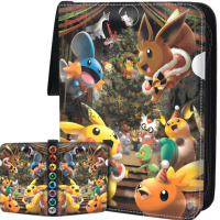 ใหม่ Pokemon คอลเลกชันเกมการ์ดกระเป๋าหนังสือของเล่นซิป Binder เด็กวันเกิดของขวัญ50หน้าถือ400แผ่น PU ผิว Waterproof