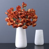 Single 7-Head Rose Artificial Flower Ornament Decoration Wedding Simulation Rose Home Table Flower Retro Vase Flower Arrangement