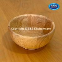 RUBBER WOOD WOODEN BOWL ชามไม้ยางพารา | ขนาด DIA 6" x H 2" (ราคาไม่รวมช้อนส้อม)