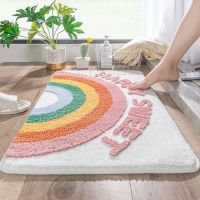 50x80cm Cartoon Bathroom Rugs Non Slip Fluffy Soft Plush Bath Floor Carpet Ultra Water Absorbent Bath Rug for Tub Shower Bathroom Anti-skid Mat Bedroom Doormat