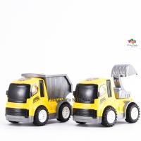 ProudNada Toys ของเล่นเด็กรถก่อสร้าง 2 คัน ล้อมีเฟือง ENGINEERING CAR SUPER TRUCK NO.580