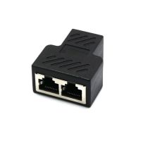 1 to 2 Way LAN Ethernet Network Cable Splitter Adapter RJ45 Female Splitter Socket Connector Adapter For Laptop