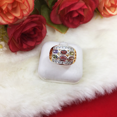 แหวนทองฝังพลอย แหวนพลอย แหวนทอง แหวนเสริมบารมี ใส่ออกงานได้ ทองชุบ ทองไมครอน ทองปลอม ทองหุ้ม พลอยสวย ใส่อาบน้ำได้