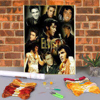 Elvis Presley Printed Water-Soluble Canvas 11CT Cross-Stitch Embroidery Kit DMC Threads Painting Handmade Hobby Stamped