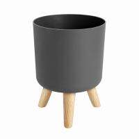 Modern Plant Pots with Wooden Legs Holder Bedroom Living Room Floor Standing Potted Flower Pot Home Garden Planters