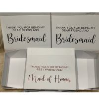 Personalised white Bridesmaid Box Luxury Ribbon Magnetic Closure Luxury Gift cutom black Will you be my bridesmaid box