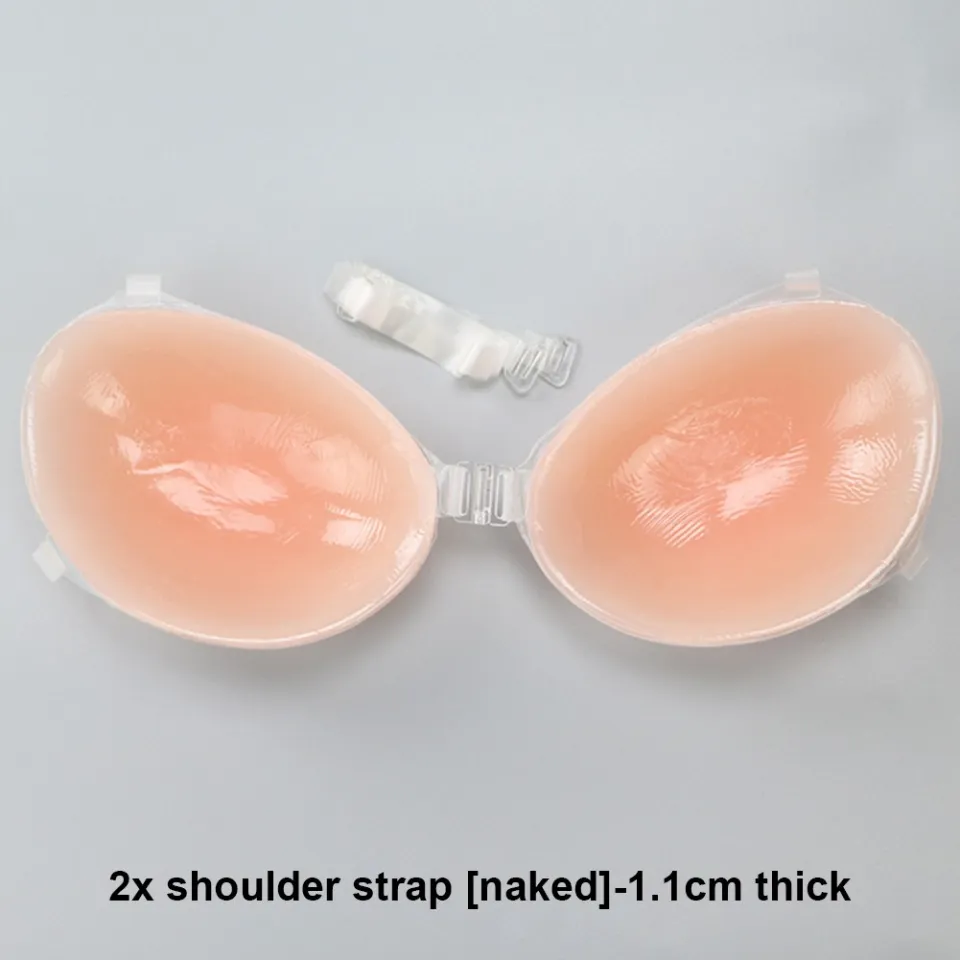 Beautyer】Womens Silicone Gathered Thick Chest Stickers With Shoulder Straps  Invisible Bra