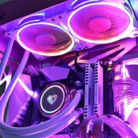 ID-COOLING ZF-12025-PINK เคสพัดลม120มม.5โวลต์3ขาแอดเดรส RGB พัดลมระบายความร้อน MB Sync, 4ขา PWM พัดลมควบคุมความเร็วสำหรับหม้อน้ำ