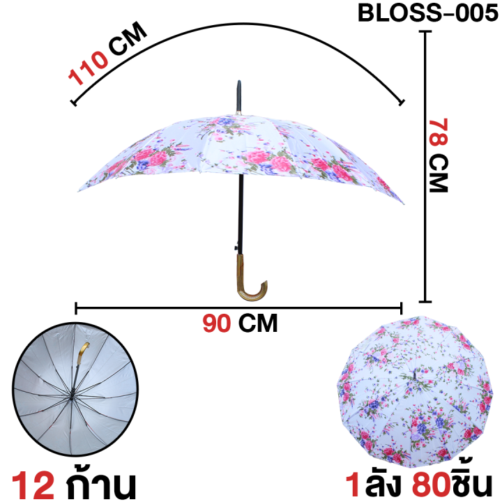 nemoso-ร่ม-ร่มลายดอกไม้-เก๋ๆ-โครงเหล็ก-ผ้าลายดอก-ป้องกันรังสีuv-ร่มกันแดด-ร่มราคาถูก-ร่มกันน้ำ-คละสี-umbrella