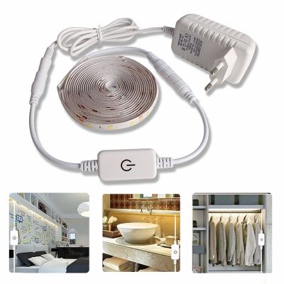 【CW】 5M light Strip 2835 12V Dimmable Sensor Room Cabinet Lamp