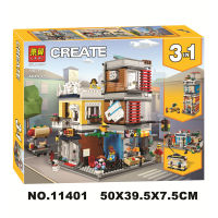 Lego Building Blocks Creative 3 in 1 Pet store and Cafe Row 31097 Childrens Assembled Toys 11401