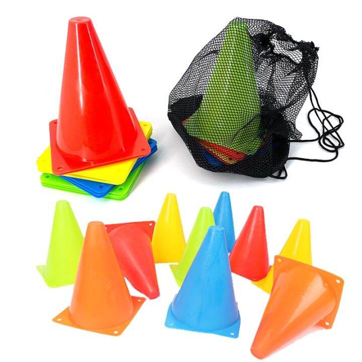 5pcs18cm-sign-bucket-6inch-barrier-football-road-flat-training-cone-roller-pile-springback-marking-cup-symbol-sports-accessories