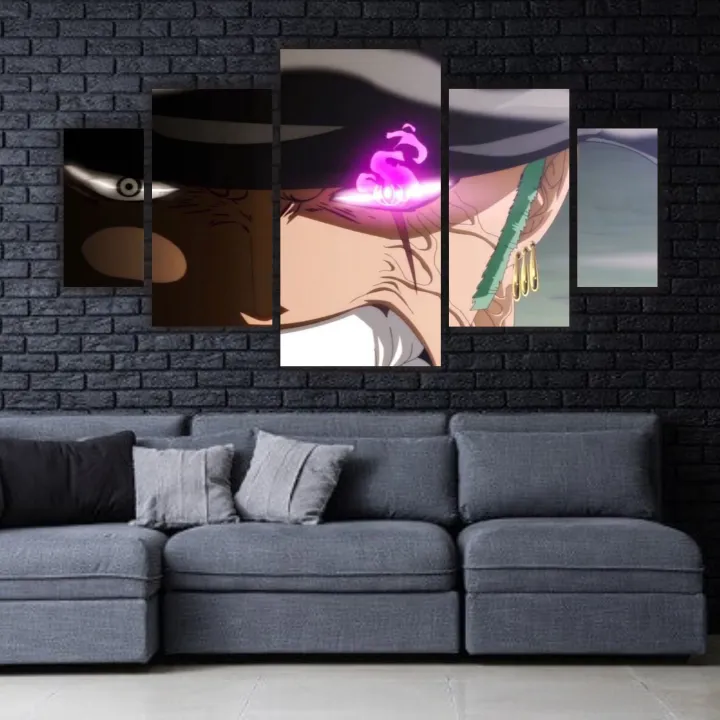 1 SET Pajangan Dinding Anime ONE PIECE Roronoa Zoro Poster kayu 5pcs