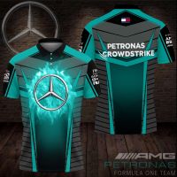 (ALL IN STOCK XZX)   Formula 1  Champion MERCEDES2023 3D All Over Print Polo Shirt 01  (Free customized name logo for private chat, styles can be changed with zippers or buttons)