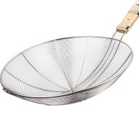 กระชอนตักของทอด กระชอนทอดสแตนเลสด้ามไม้ มีให้เลือกขนาด รุ่น Circle-sieve-22-cm-boiling-frying-05f-TC